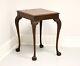 Superior Table Mahogany Chippendale Leather Top Ball In Claw End Side Table A
