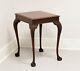 Superior Table Mahogany Chippendale Leather Top Ball In Claw End Side Table B