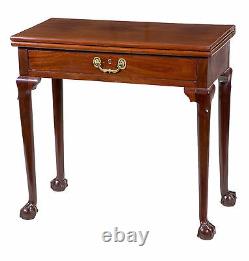 SWC-Diminutive Carved Mahogany Chippendale Card Table, England, c. 1780