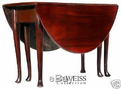 SWC-Mahogany Queen Anne Oval Dropleaf Table c1760