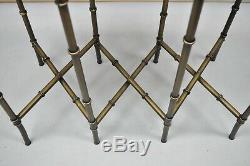 Sarreid Metal Faux Bamboo Chinese Chippendale Style Tall Folding Tray Side Table