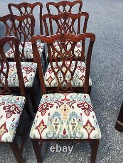 Set Of 6 Mahogany Chippendale Dining Chairs Just Reupholstered