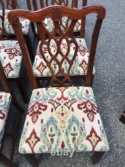 Set Of 6 Mahogany Chippendale Dining Chairs Just Reupholstered