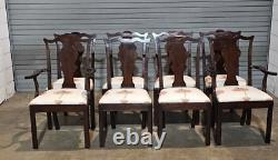 Set Of 8 Statton Chippendale Style Mahogany Dining Room Chairs Old Towne Stain