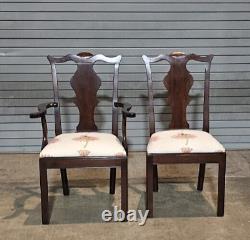 Set Of 8 Statton Chippendale Style Mahogany Dining Room Chairs Old Towne Stain