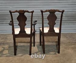 Set Of 8 Statton Chippendale Style Mahogany Dining Room Chairs Old Towne Stain