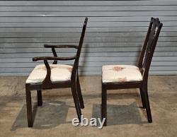 Set Of 8 Statton Chippendale Style Mahogany Dining Room Chairs Old Towne Stain