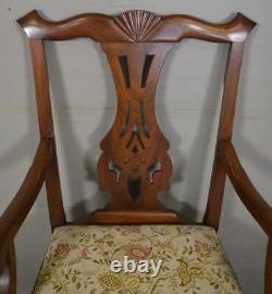 Set of 10 Chippendale Mahogany Dining Chairs, Sturdy & Elegant #22175