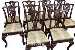 Set of 10 English Antique Mahogany Chippendale Style Dining Chairs