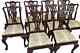 Set Of 10 English Antique Mahogany Chippendale Style Dining Chairs