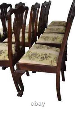 Set of 10 English Antique Mahogany Chippendale Style Dining Chairs