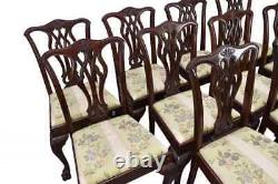 Set of 10 English Antique Mahogany Chippendale Style Dining Chairs