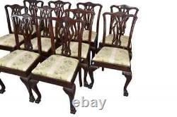 Set of 10 English Antique Mahogany Chippendale Style Dining Chairs