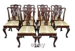 Set of 10 English Antique Mahogany Chippendale Style Dining Chairs