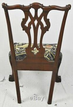 Set of 6 FELDENKRAIS Mahogany Chippendale Style Dining Chairs Claw and Ball