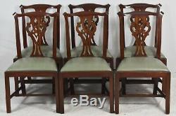 Set of 6 Henkel Harris Chippendale Style Dining Chairs Model 101 S #29 Finish