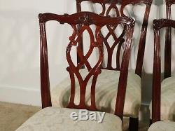 Set of 6 Kindel Winterthur Mahogany Carved Chippendale Side Chairs