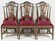 Set Of 6 Potthast Bros. Mahogany Chippendale Style Dining Chairs With Inlays