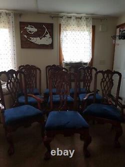 Set of 8 Antique Mahogany Chippendale Dining Chairs