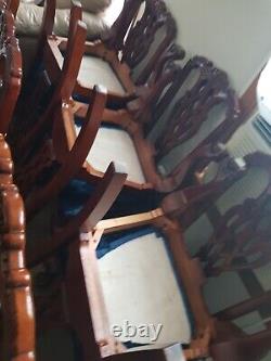 Set of 8 Antique Mahogany Chippendale Dining Chairs