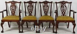 Set of 8 Mahogany Chippendale Style Dining Chairs Claw & Ball Williamsburg Style