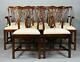 Set Of 8 Solid Mahogany Chippendale Style Dining Chairs Williamsburg Style
