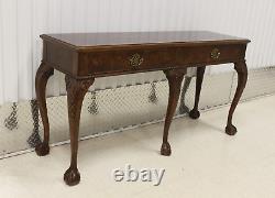 Sherrill Furniture Burled Chippendale Style Ball & Claw Console Table