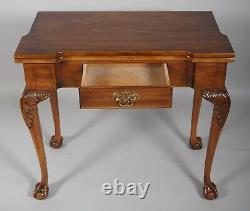 Statton Private Collection Cherry Chippendale Game Table Hall Table Claw & Ball