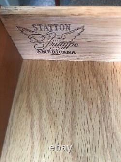 Statton Two Solid Cherry Old Towne 1 Drawer Lamp End Table Night Stand Vintage