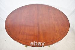 Stickley Mahogany Round Dining Table Breakfast Table Foyer Table Brass Paw Foot