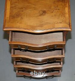 Stunning Burr Walnut Chest Of Drawers Or Lovely Lamp End Wine Bedside Table