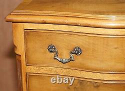 Stunning Burr Walnut Chest Of Drawers Or Lovely Lamp End Wine Bedside Table