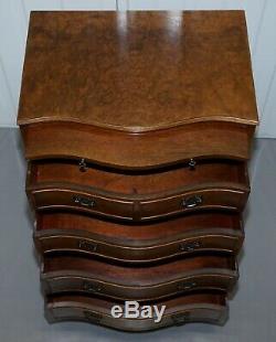 Stunning Burr Walnut Chest Of Drawers With Butlers Serving Tray Large Side Table