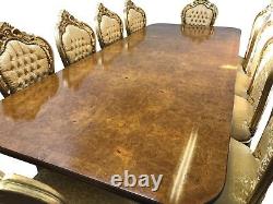 Stunning Burr Walnut Regency Style Dining Tables, Pro French Polished