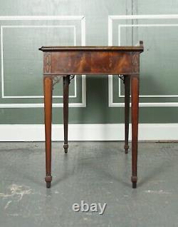 Stunning Chippendale Style Mahogany Console Hallway Table With Original Handles