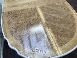 Stunning Designer Art Deco style Oak & Burr Ash dining table French Polished