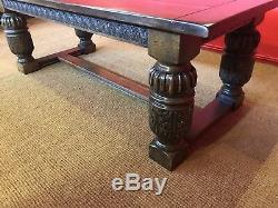 Stunning English Oak Refectory dining table pro French Polished
