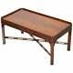 Stunning Flamed Mahogany Coffee Or Cocktail Table Fret Work Carved Stretchers