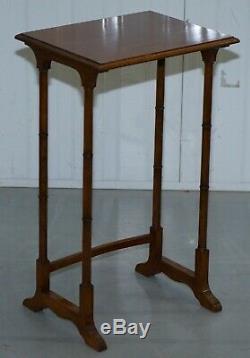 Stunning Nest Of Four Georgian Nesting Tables Side Tables With Famboo Legs