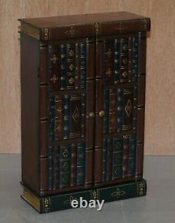 Stunning Pair Of Side End Lamp Wine Table Sized Faux Book Library Study Cabinets