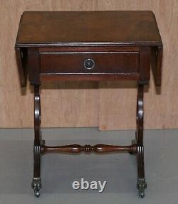 Stunning Small Crackled Mahogany Side Table With Extending Top Great Games Table