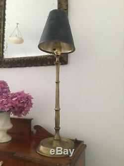 Stylish faux bamboo, quality brass table lamp, 44cm, circa 1960s
