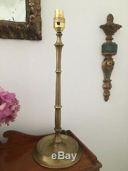 Stylish faux bamboo, quality brass table lamp, 44cm, circa 1960s