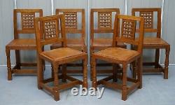 Sublime 1968 Robert Mouseman Thompson Refectory Dining Table & Eight Chairs 8