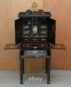 Sublime 19th Chinese Lacqurered Dressing Table Vanity Unit Writing Table Or Desk