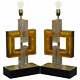 Sublime Pair Of Original Murano Glass Modernist Solid Heavy Large Table Lamps