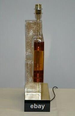 Sublime Pair Of Original Murano Glass Modernist Solid Heavy Large Table Lamps