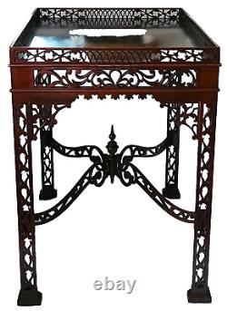 TEA TABLE, Vintage, Chinese Chippendale, George III style, mahogany, 33L