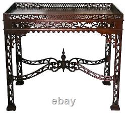 TEA TABLE, Vintage, Chinese Chippendale, George III style, mahogany, 33L
