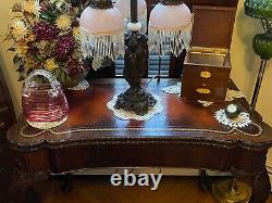 Table Mahogany Top Flip Antique Style Console Card Inlaid Chippendale 18th Claw